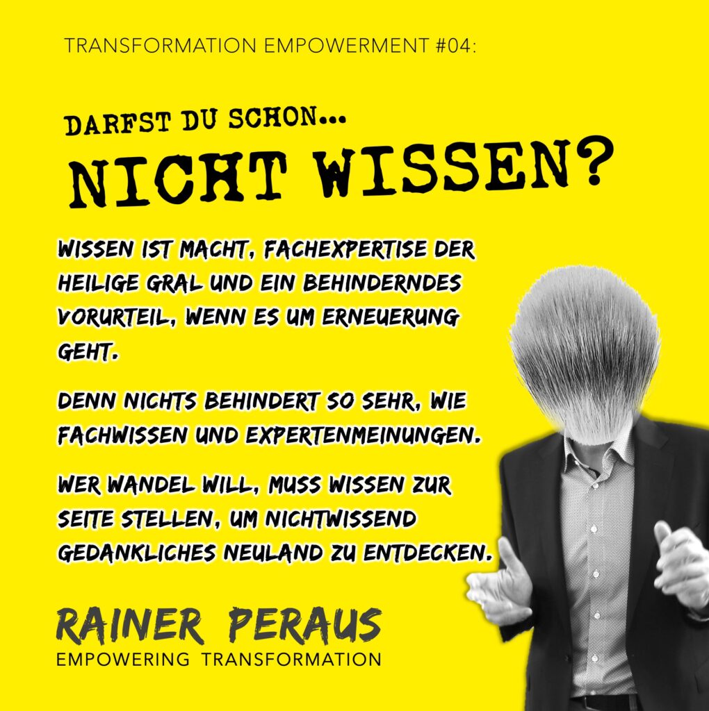 Nichtwissen. Das klingt nach einer gefährlichen Drohung oder dunkelstem Mittelalter. Wer nichts weiß, muss alles glauben, sagt man. Oder: Wissen ist Macht. Aber Nichtwissen? Ein Zustand der auf jeden Fall so schnell wie möglich bekämpft werden muss. Außer man will Neues entdecken.